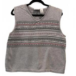 LizGolf by Liz Claiborne Vintage V-neck Sweater Vest, Size Large